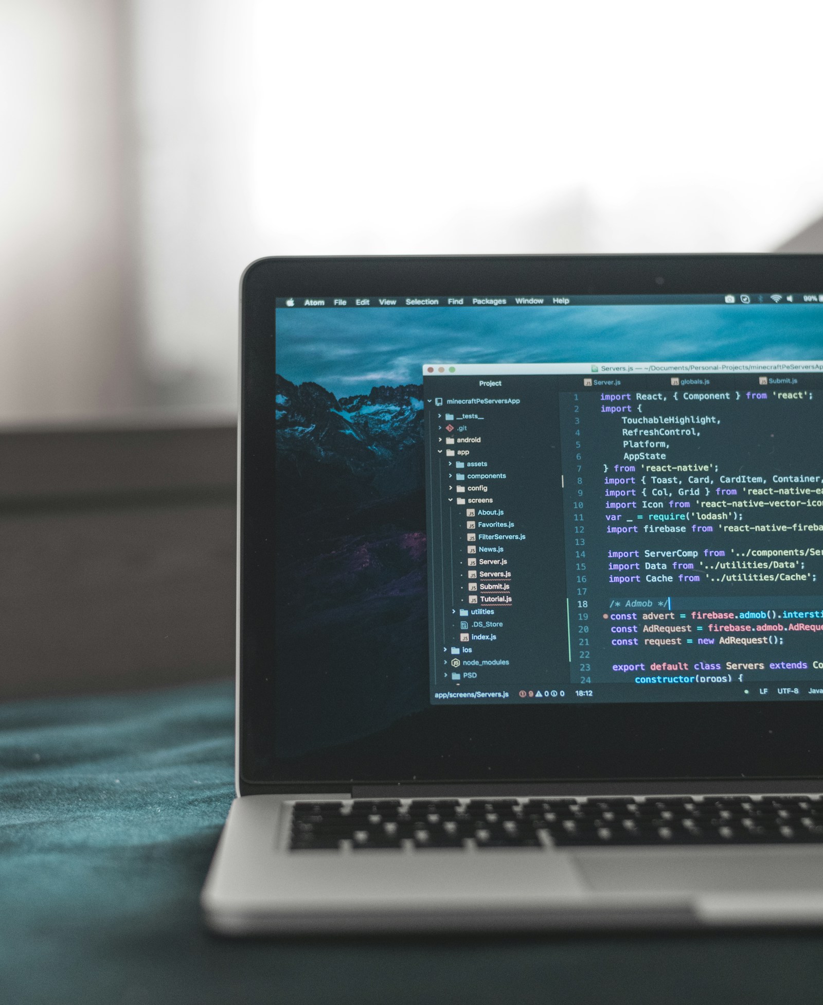 Laptop with code on screen